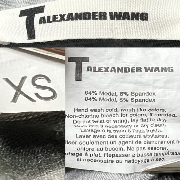 T by Alexander Wang Long Sleeve Asymmetrical Striped Ruched Jersey Dress size XS - Picture 9 of 10